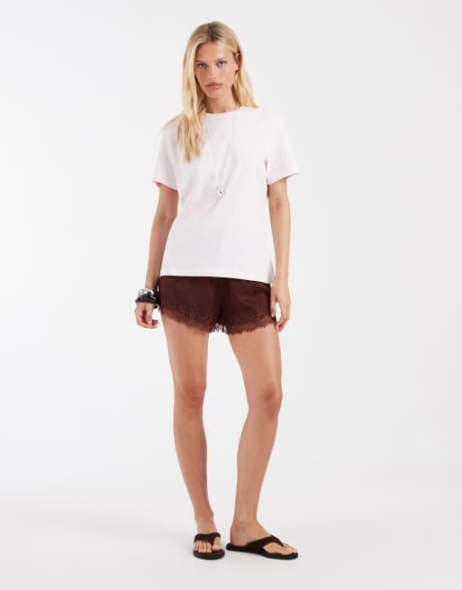 & Other Stories – Locker geschnittenes, kurzärmliges T-Shirt in Hellrosa, 2 von 4