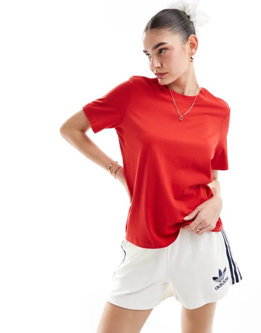 & Other Stories – Locker geschnittenes, kurzärmliges T-Shirt in Rot