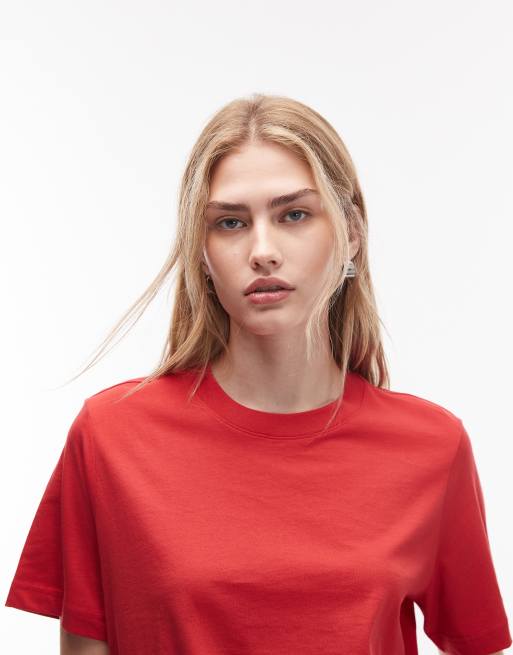 & Other Stories – Locker geschnittenes, kurzärmliges T-Shirt in Rot, 2 von 4