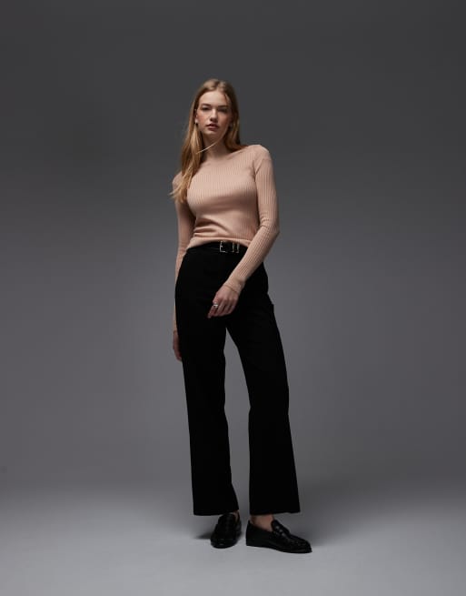& Other Stories long sleeve knit top with scoop neck in peach, 2 of 4