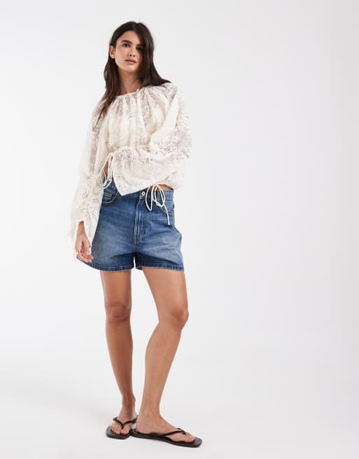 & Other Stories long sleeve lace bouse in white, 2 of 4