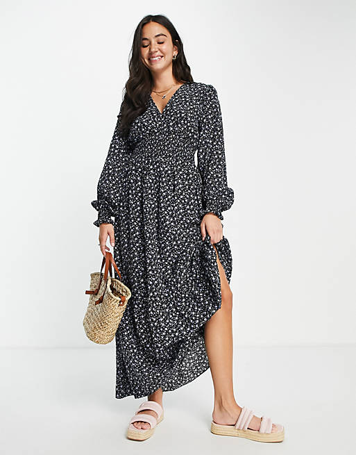 & Other Stories long sleeve maxi dress in floral print