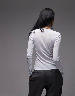 & Other Stories Long Sleeve Sheer Top In White