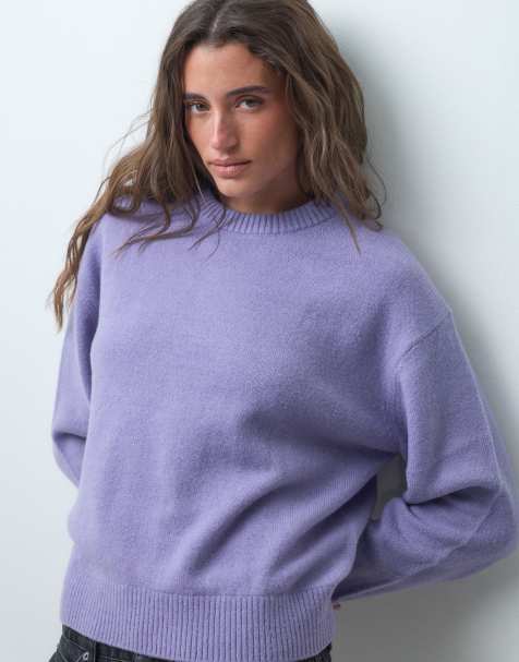 & Other Stories long sleeve standard fit knit sweater in lilac - view 1
