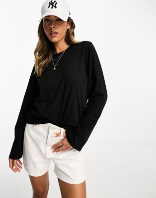 & Other Stories long sleeve top in black