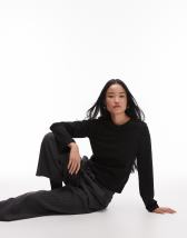 ASOS DESIGN long sleeve linen look maxi dress with ruffle skirt in stone