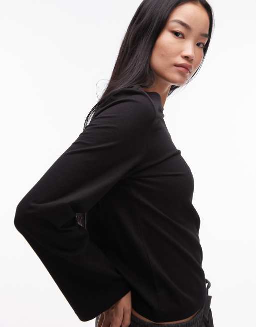 & Other Stories long sleeve top in black