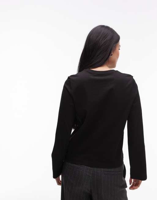 & Other Stories long sleeve top in black
