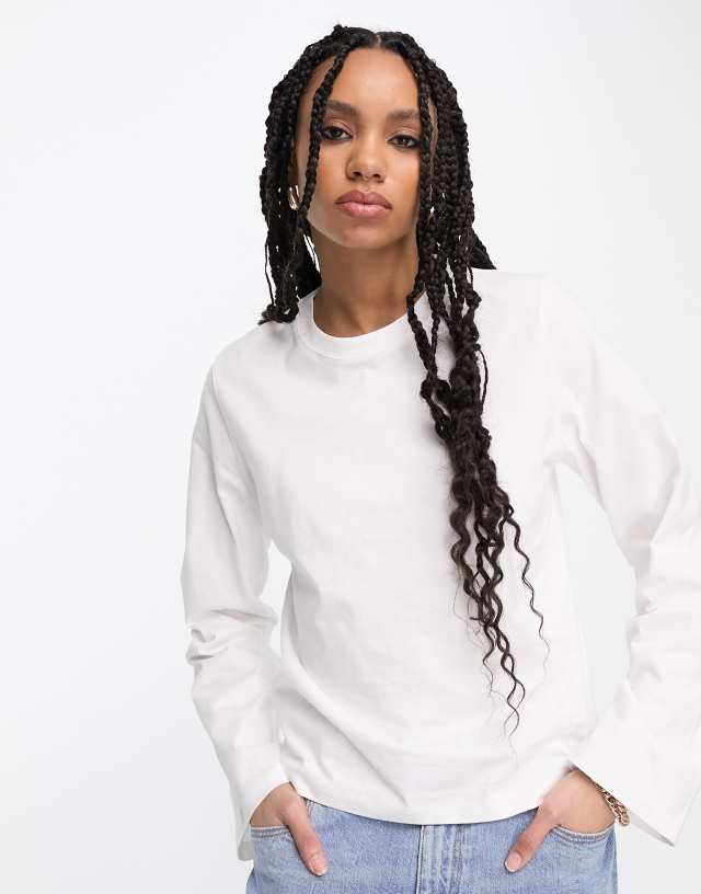 & Other Stories long sleeve top in white