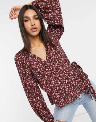 long wrap blouse