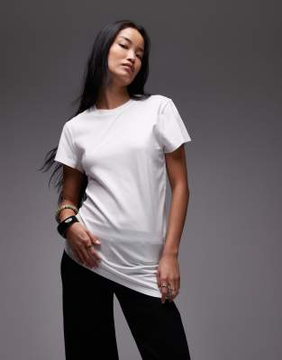 & Other Stories Longline Jersey T-shirt With Asymmetric Draped Detail In White