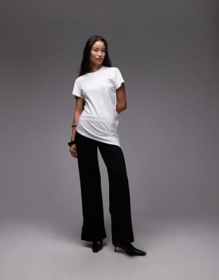& Other Stories Longline Jersey T-shirt With Asymmetric Draped Detail In White