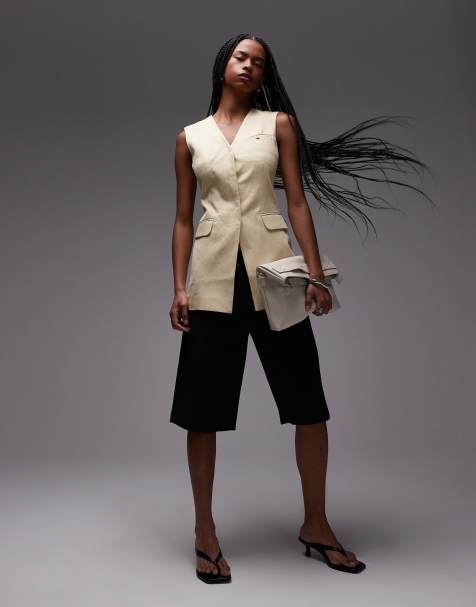 & Other Stories longline vest in light yellow - view 1
