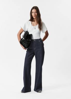 & Other Stories Loose Fit T-shirt With Sculpt Waist In White