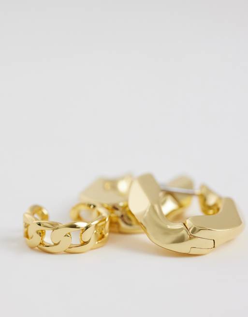 & Other Stories - Lot de créoles et bijoux d'oreilles torsadés - Doré, 3 de 4