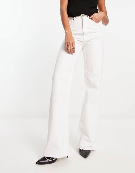 & Other Stories Lova straight leg raw hem jeans in white light | ASOS