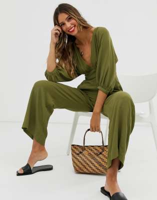 khaki green jumpsuit