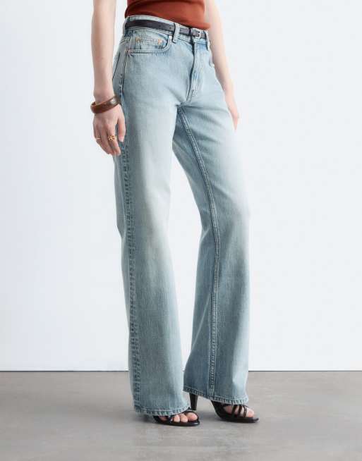& Other Stories low waist soft flared jeans in light blue vintage wash, 2 of 5