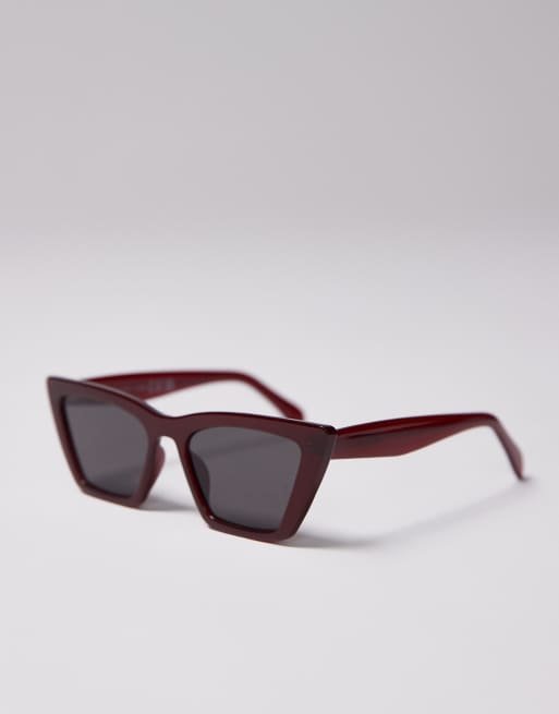 & Other Stories - Lunettes de soleil à monture œil de chat - Rouge bordeaux foncé, 2 de 3