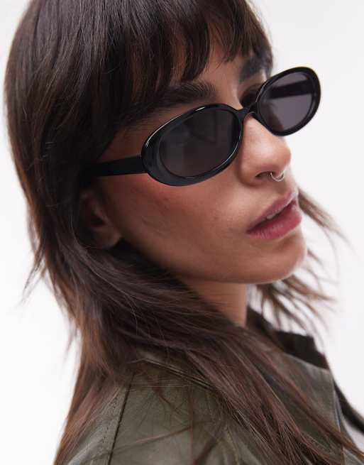 & Other Stories - Lunettes de soleil fines à monture ovale - Noir, 3 de 3