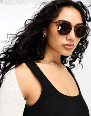 & Other Stories round sunglasses in brown - ASOS Price Checker