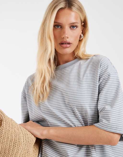 & Other Stories – Luźny T-shirt w szare paski , 3 z 4