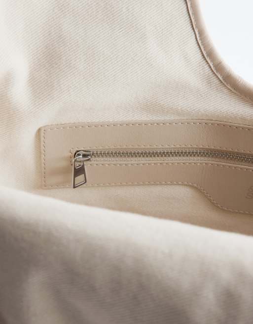 & Other Stories - Lys beige totebag i shopperstil i læder, 3 af 4