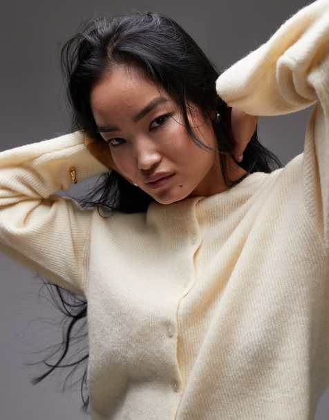 & Other Stories - Lysegul cardigan i alpakauldblanding med knapper fortil - view 1