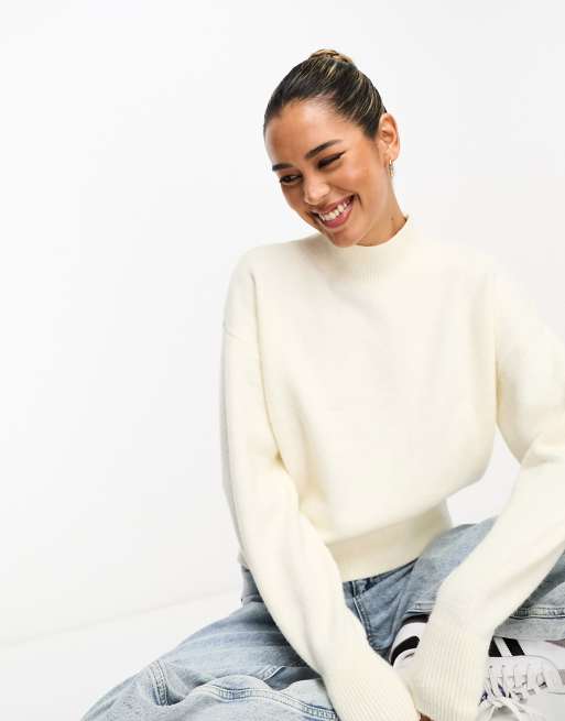 & Other Stories - Maglione con collo a lupetto color bianco sporco