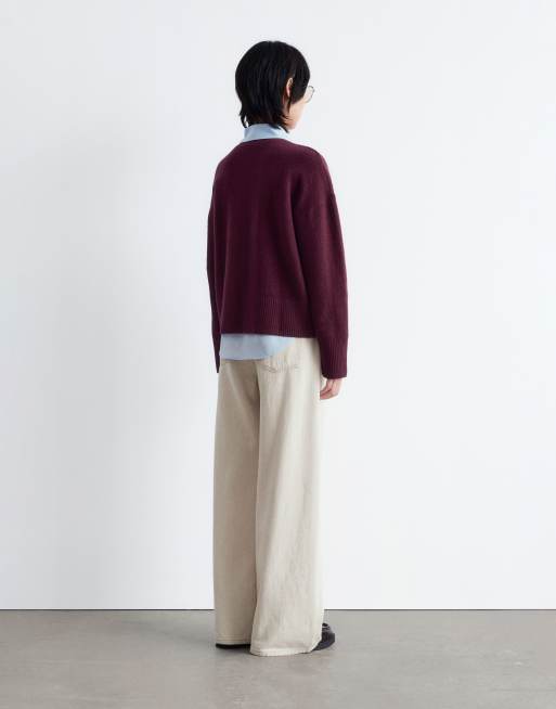 & Other Stories - Maglione girocollo color vino bordeaux, 3 di 4