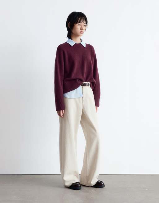 & Other Stories - Maglione girocollo color vino bordeaux, 4 di 4