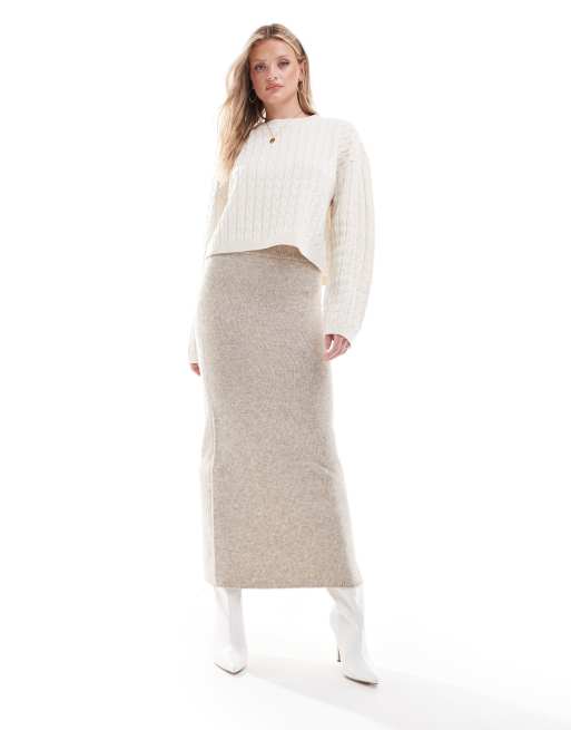 Other Stories Maglione in lana bianco sporco lavorato a trecce