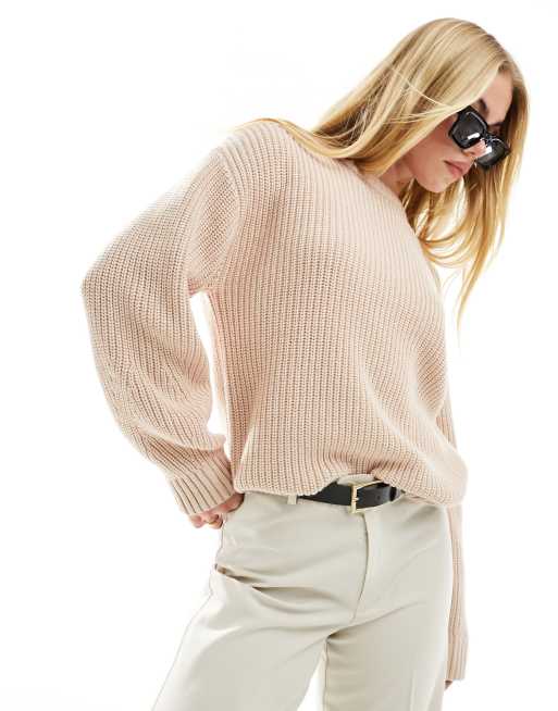 & Other Stories - Maglione in misto lana a coste beige