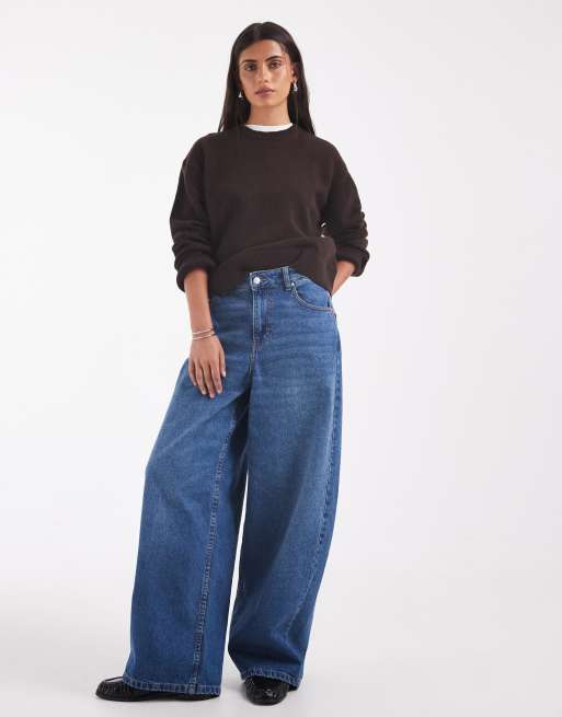& Other Stories - Maglione squadrato in misto cotone e lana marrone scuro , 2 di 4
