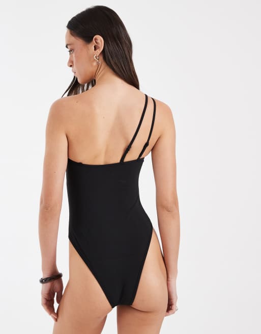 & Other Stories - Maillot 1 pièce asymétrique - Noir, 4 de 4