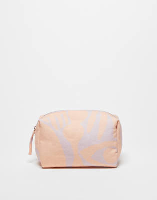 & Other Stories makeup bag in geometric print in pink and purple