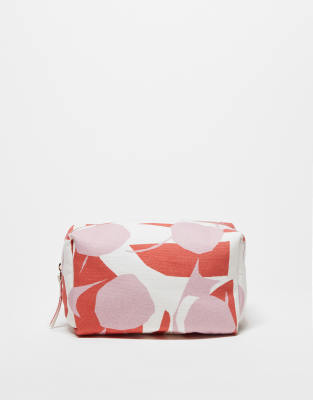 & Other Stories & Other Stories makeup bag in geometric print in red and white