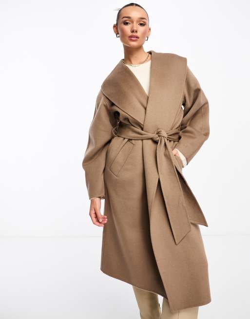 & Other Stories - Manteau à ceinture en laine mélangée - Beige clair, 2 de 4