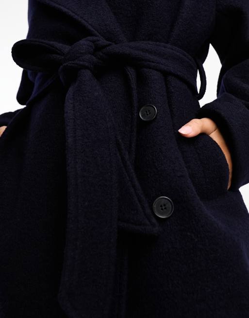 & Other Stories - Manteau ceinturé en laine - Bleu marine, 3 de 4