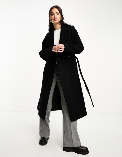 & Other Stories - Manteau ceinturé en laine - Noir - view 1