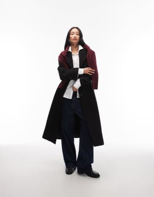 & Other Stories - Manteau ceinturé long en laine - Noir