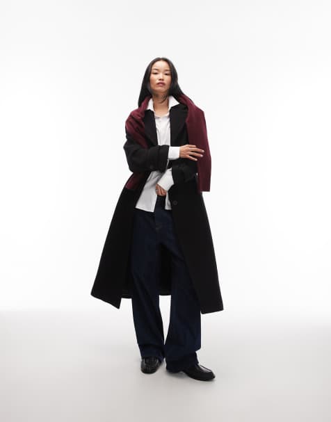 & Other Stories - Manteau ceinturé long en laine - Noir - view 1