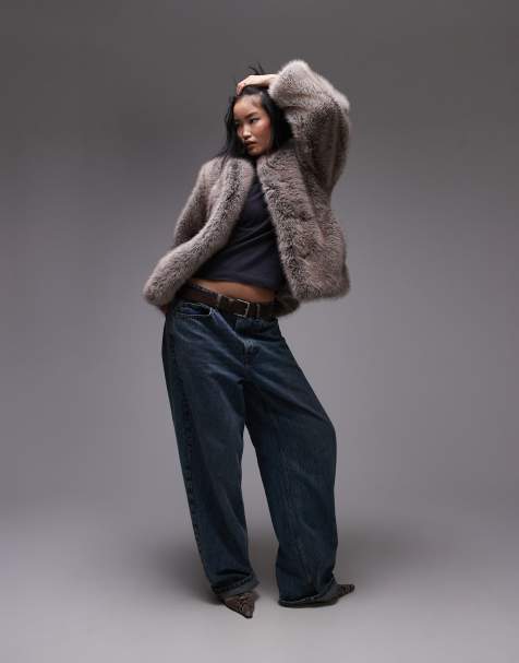 & Other Stories - Manteau croisé en fausse fourrure avec ceinture - Marron clair - view 1