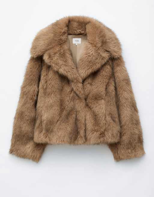 & Other Stories manteau en fausse fourrure marron clair, 4 de 4