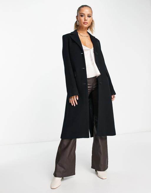 & Other Stories - Manteau en laine à boutonnage simple - Noir