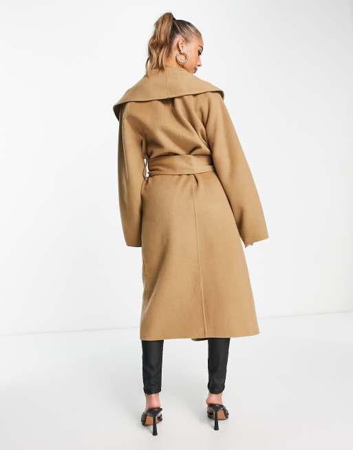 & Other Stories - Manteau en laine avec ceinture - Beige , 2 de 4