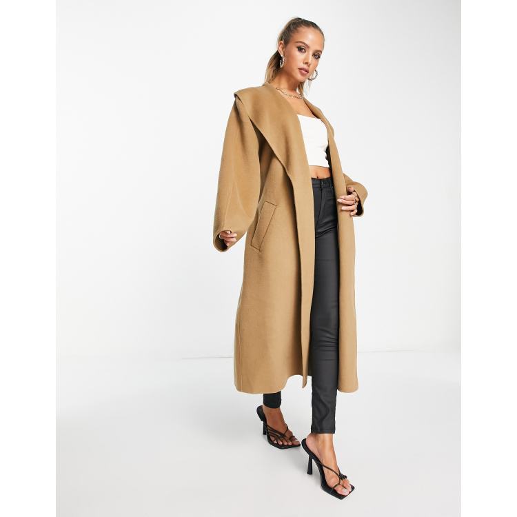 Other Stories Manteau en laine avec ceinture Beige ASOS