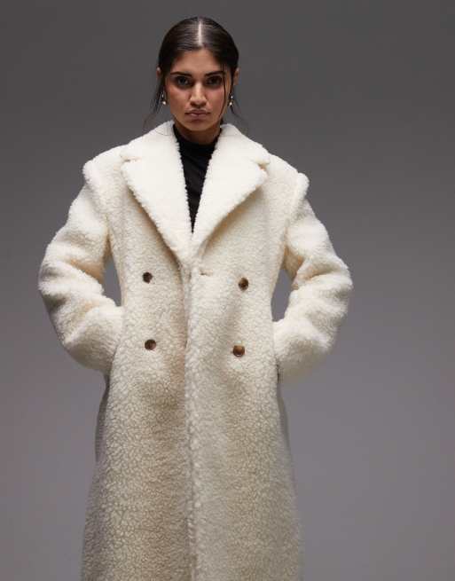 & Other Stories - Manteau long en laine à double boutonnage - Blanc cassé, 2 de 4