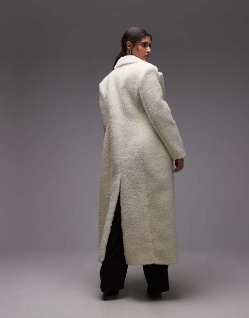 & Other Stories - Manteau long en laine à double boutonnage - Blanc cassé, 4 de 4