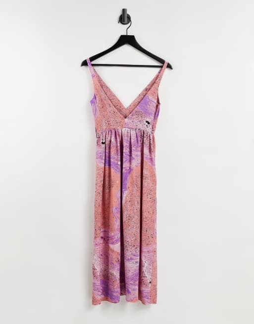 & Other Stories marble print skater midi dress in multi, 2 of 4